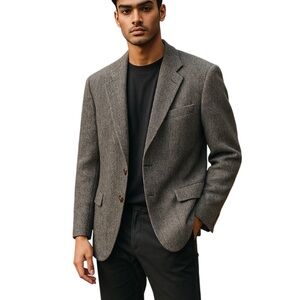 Boston Traders Men's Gray Tweed Wool Sport Coat Blazer Jacket 44L Vintage Classi